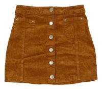 Medová manšestrová propínací sukně M&S