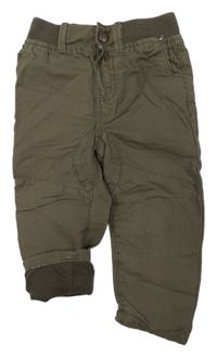 Khaki podšité rifle s úpletovým pasem Denim Co.