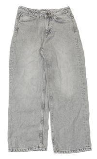 Světlešedé plísňové loose fit waist straight leg rifle H&M
