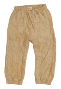 Karamelové žebrované sametové tepláky H&M