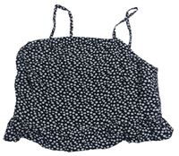 Černý květovaný lehký crop top Matalan