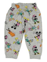 Světlešedé melírované tepláky s Minnie a přáteli Disney