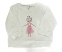 Bílá mikina s baletkou Shein