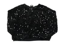 Černá sametová flitrová mikina Peacocks