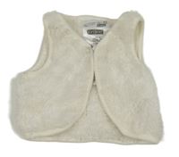 Smetanová kožešinová vesta Ergee