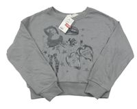 Nové - Šedá mikina s obrázky H&M
