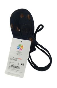 Nové - Tmavomodré fleecové rukavice se stromky a medvědy Topomini