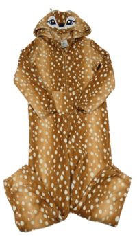 Hnědá puntíkatá chlupatá kombinéza s kapucí - srnka H&M