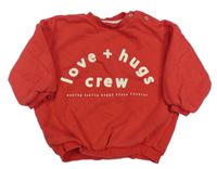 Červená oversize mikina s nápisem George