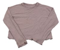 Starorůžové žebrované crop triko George