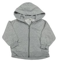 Šedá melírovaná propínací mikina s kapucí H&M