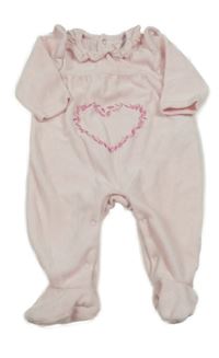 Světlerůžový sametový overal se srdcem z výšivek Ergee