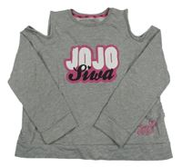 Šedá melírovaná crop mikina s nápisem a průstřihy - Jojo Siwa Primark