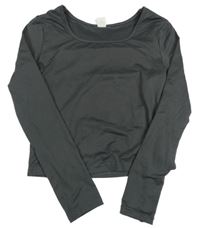 Tmavošedé crop triko Shein