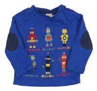 Modré triko s roboty Miniclub