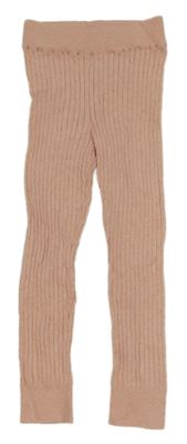 Růžové melírované žebrované pletené legíny Papagino