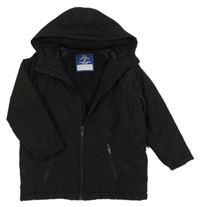 Černá šusťáková zateplená bunda s kapucí George