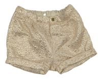 Pudrovo-zlaté vzorované kraťasy H&M