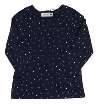 Tmavomodré triko se srdíčky Kids