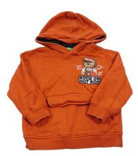 Červená mikina s lvem a kapucí Benetton