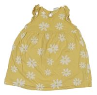 Žluté květované bavlněné šaty H&M
