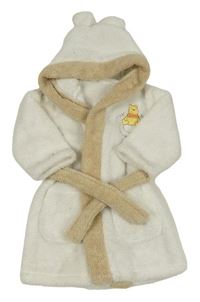 Bílý chlupatý župan s Púem a kapucí C&A