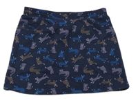 Tmavomodrá tepláková sukně s kočkami