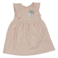 Nové - Světlerůžové pruhované šaty s volánky Primark