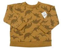 Nové - Hnědá mikina s dinosaury Matalan