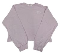 Lila crop mikina s nápisem H&M