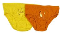2x slipy - oranžové s Charmanderem + žluté s Pikachu H&M
