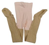 Růžovo-zlaté punčocháče H&M
