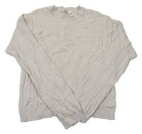 Béžový žebrovaný lehký svetr H&M