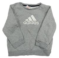 Šedá melírovaná mikina s logem Adidas