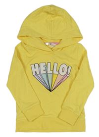 Žlutá mikina s nápisem a kapucí H&M