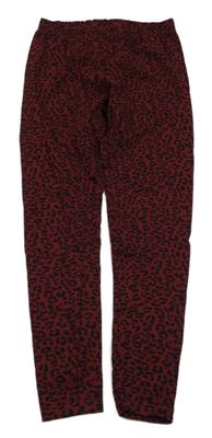 Vínovo-černé leopardí legíny Y.F.K.