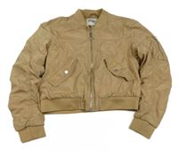 Béžová šusťáková zateplená crop bunda Page one young