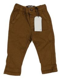 Nové - Hnědé plátěné chino kalhoty Next