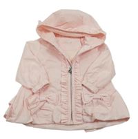 Světlerůžová šusťáková jarní bunda s kapucí 