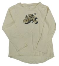 Smetanové triko se zlatým nápisem Name it