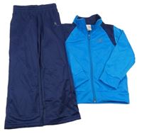 2 set - tmavomodré sportovní funkční tepláky + modro-tmavomodrá propínací mikina Debenhams