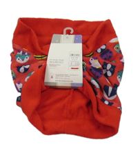 Nové - červený fleecový nákrčník s obrázky 