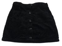 Černá manšestrová propínací sukně Next