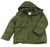 Khaki šusťáková zimní bunda s kapucí GAP