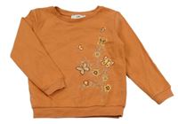 Oranžová mikina s motýlky C&A