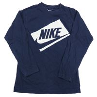 Tmavomodré triko s logem - Nike