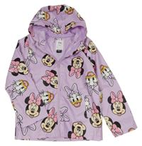 Fialová nepromokavá jarní bunda s Minnie a Daisy a kapucí Sinsay