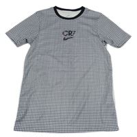 Černo-bílé kostičkované sportovní funkční tričko Nike