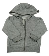 Šedá melírovaná propínací mikina s kapucí Primark