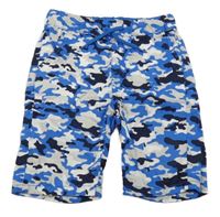 Modro-šedo-černé army plátěné kraťasy Kiki&Koko